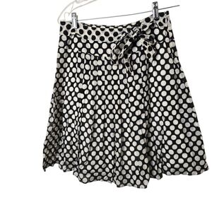 Alfani Black White Polka Dot A Line Pleated Skirt Flirty Whimiscal Fairy Core 4